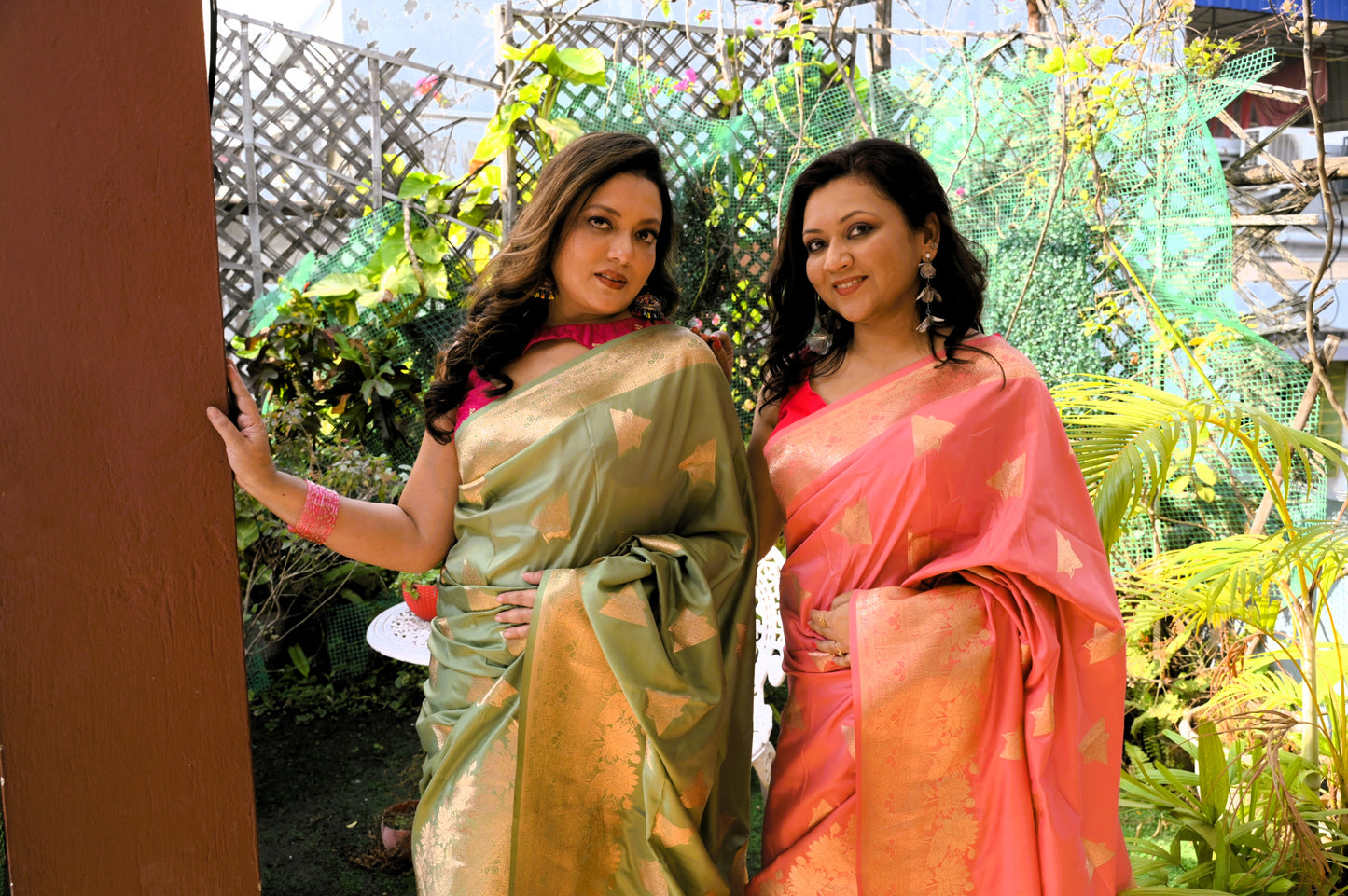 Swarnakomal - Coral Glow Soft Silk