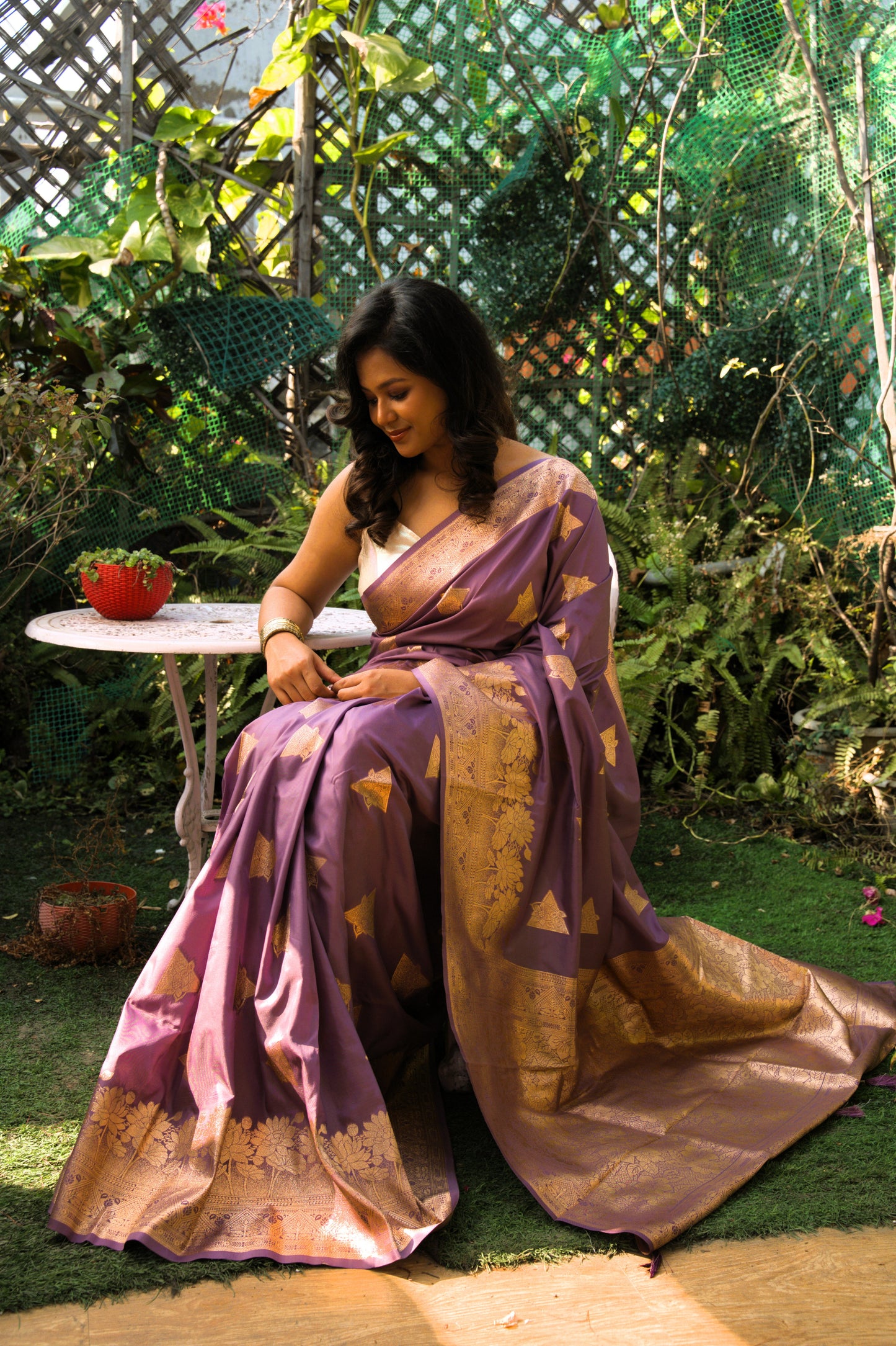 SwarnaParnika - Lavender Glow Soft Silk